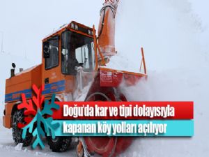 Doğu'da kar ve tipi dolayısıyla kapanan köy yolları açılıyor