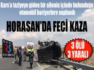 Kars'a taziyeye giden aile kaza yaptı: 3 ölü, 3 yaralı