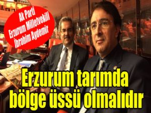 Aydemir: 'Erzurum tarımda bölge üssü olmalıdır'