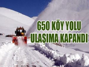 Doğu'da 650 köy ve mahalle yolu kar nedeniyle kapandı