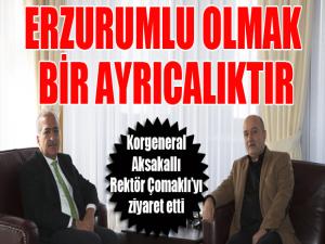 Korgeneral Zekai Aksakallıdan Rektör Çomaklıya ziyaret