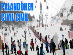 Palandöken'de hafta sonu kayak coşkusu