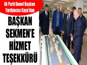 Ak Parti Genel Başkan Yardımcısı Kaya'dan Sekmen'e hizmet teşekkürü
