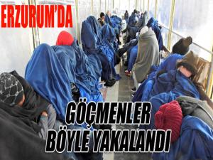 Erzurumda 42 kaçak göçmen yakalandı