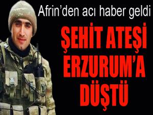 Şehit ateşi Erzuruma düştü