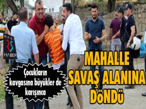 Erzurumda çocuk kavgası mahalleyi savaş alanına çevirdi