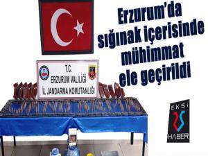 Erzurumda sığınak içerisinde mühimmat ele geçirildi