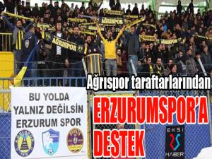 Ağrı 1970 Sporlu taraftarlardan Erzurumspora destek tezahüratı
