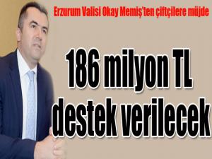 Vali Memiş, Çiftçilerimize 186 milyon TL destek verilecek
