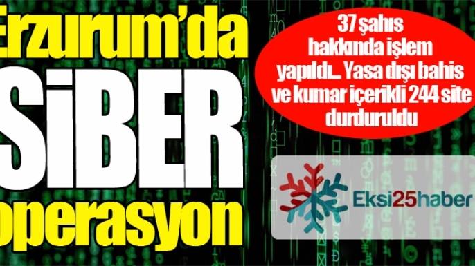 Erzurum'da SİBER operasyon...