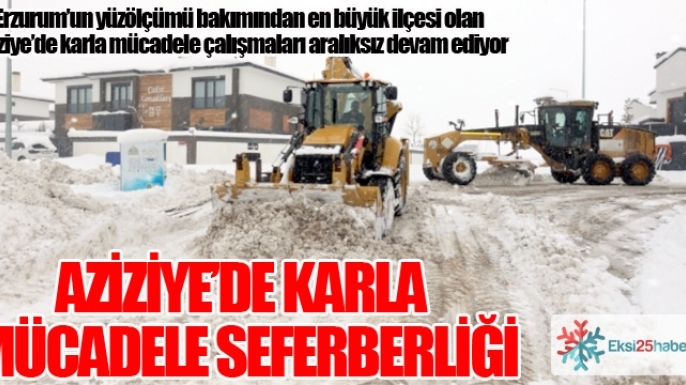 Yüzölçümü en büyük ilçe Aziziye’de karla mücadele seferberliği...