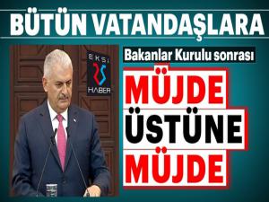 Başbakan Yıldırımdan müjde üstüne müjde