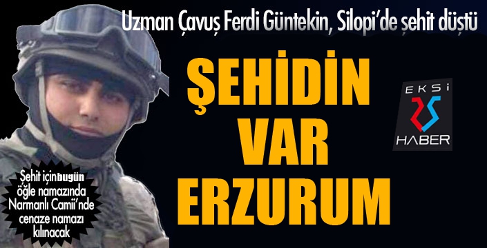 Erzurum’a şehit ateşi düştü