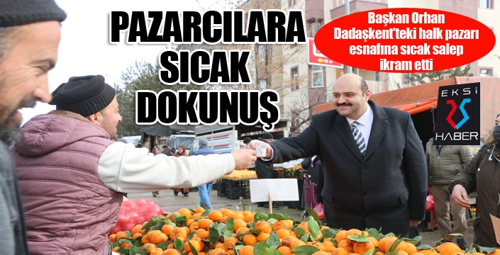 Pazarcılar soğuk havada salep ile ısındı