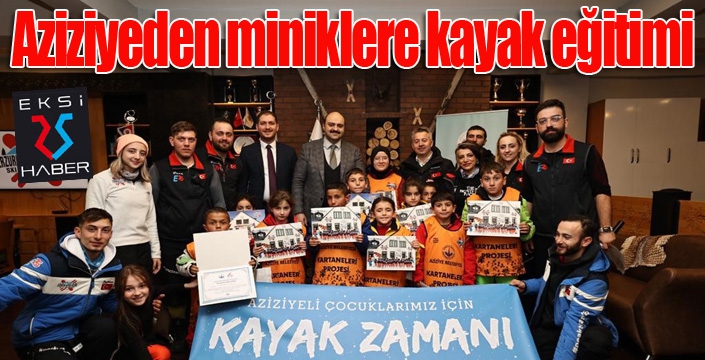 Aziziyeden miniklere kayak eğitimi